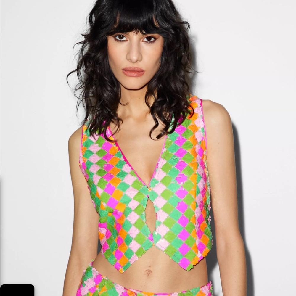 Nasty Gal Diamond Sequin Vest